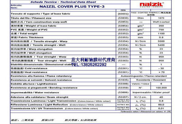 耐馳二氧化鈦TYPE3膜材